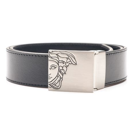 versace collection black leather belt